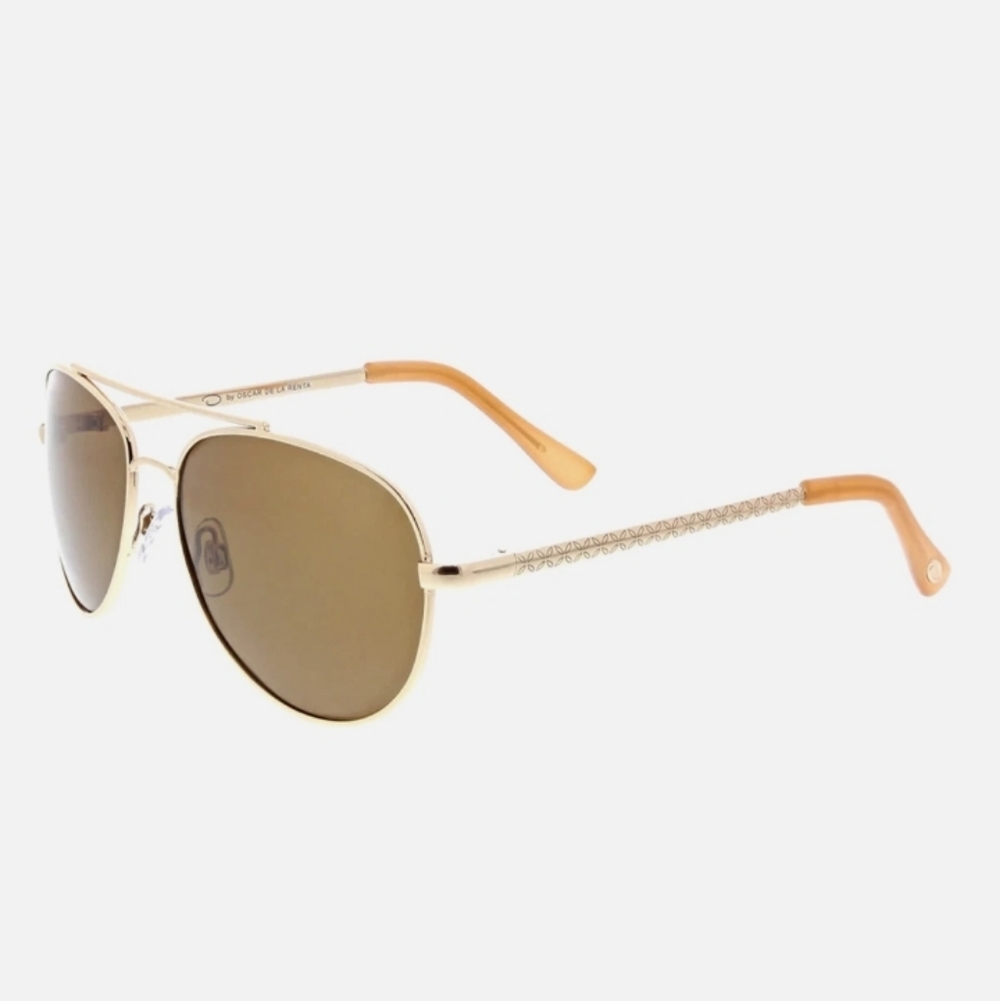 Oscar by Oscar de la Renta Slim Gold Aviator Sunglasses Mod-3041